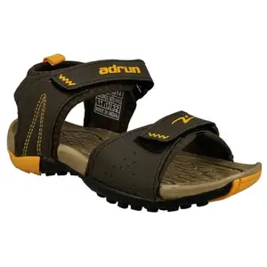 ADRUN Men Stylish Outdoor Sandals | Comfortable Sandals for Daily Use | Antiskid Sole with Velcro Closure |AD0S14OLIVE+YELLOW2