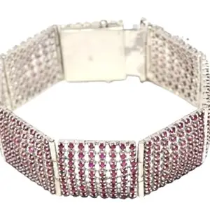 Rajasthan Gems Designer Bracelet 925 Sterling Silver Natural Red Onyx Gem Stone Women Handmade Gift E930