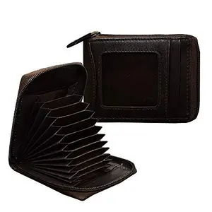 ABYS Genuine Leather Coffee Brown Card Stock||ATM Card Holder for Unisex