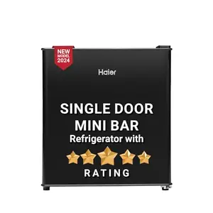 Haier 42L 5-Star Mini Bar Single Door Refrigerator (2024 Model, HRD-55KS, Black Steel) price in India.