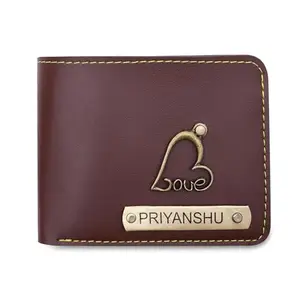 The Unique Gift Studio Customized Wallet Gifts for Men Leather Wallet for Men and Boys | Personalized Wallet with Name & Charm Purse (Brown 03)