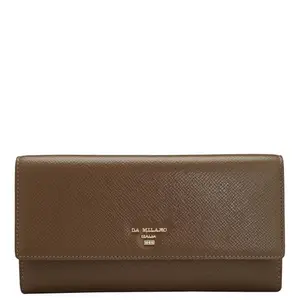 Da Milano Genuine Leather Brown Trifold Womens Wallet (1033A)