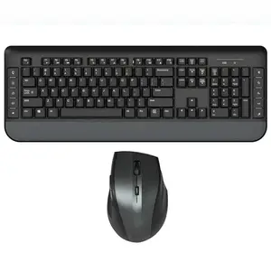 ELECTRO WOLF WKM17 Marvel Wireless Keyboard and Mouse Combo for Windows, 2.4Ghz Wireless Range 6-10M, Full Sized Keyboard with 10 Multimedia Keys Palm Rest, 6 Button Mouse DPI Upto 1600, PC/Laptop