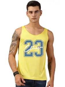 RodZen Regular Fit Printed Polyester Vest/Tank Top for Men (Mustard, XL)