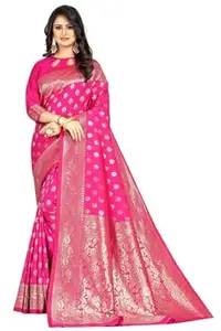 Shasmi Women's Banarasi Saree Pure Kanjivaram Silk Saree Soft new ladies 2026 Design Wear Pattu Sarees Latest Cotton Party Sari collections With Blouse Piece for Wedding sadi (PARI S-1)