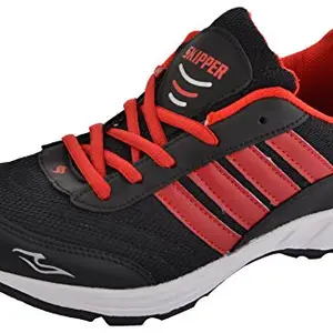 Skipper Men's Black and Red Synthetic Running Shoes_8 UK
