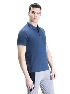 CROCODILE Men Solid Slim Fit Polo T-Shirt | Regular Length | Short Sleeve | Button Placket | Casual Knitted Topwear