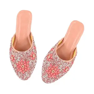 Women's Ethnic Traditional Slip-On Flats Cushioned Trendy for Comfort | Comfortable & Stylish for Girls & Women 4NFC_5_CREAM_7