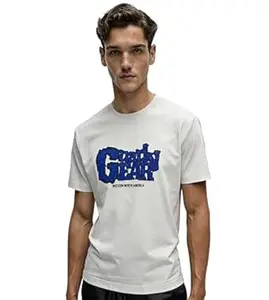 RINO7 Men's Premium Cotton Graphic Printed T Shirt|240 GSM|Regular Fit Round Neck Heavyweight Streetwear Tee|Stylish & Luxury Fit Summer Fashion Tshirt for Men Gym Workout Street Style(Gnarly Gear)