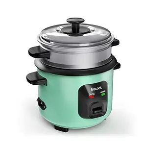 Macook 0.6 Liters 300-Watts Electric Rice Cooker with 2 Cooking Pans, Measuring Cup, Cooking Plate and Rice Scoop, One-touch Operation and Keep Warm Function, MCIN-00008 (Green) price in India.