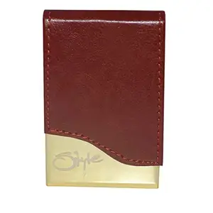 STYLE SHOES Leather Brown Card Wallet, Visiting, Credit Card Holder, Pan Card/ID Card Holder Women