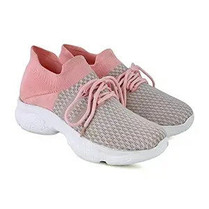 HimQuen Girl's Walking Running Training & Gym Lightweight Comfortable Shoe for Women/Girl's Pink