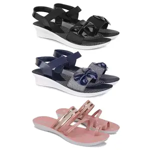 Women's Comfortable Sandal,Casual Lightweight Sandal for Everyday Wear | (COMBO-3)-1969-1972-1944-8