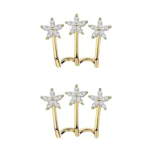 Regenwox triinkkets Fashion Cute Clover Flower Rhinestone Korean earrings Pair for Womens
