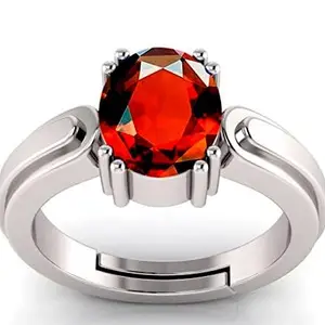 PAYAL CREATION 3.25 to 16.25 Carat Natural and Certified Hessonite Garnet (Gomed) Astrological Gemstone Adjustable Ring for Men and Women