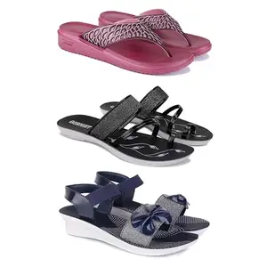 Women's Comfortable Sandal,Casual Lightweight Sandal for Everyday Wear | D_(COMBO-3)-1886-1946-1972-5-EURO-36