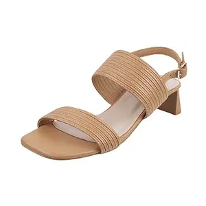 Mochi Womens Synthetic Beige Sandals (Size (5 UK (38 EU))