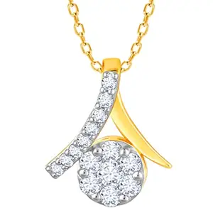 GIVA 18K Yellow Gold Tantalising Twist Diamond Pendant|Gold Gifts for Women & Girls| With Certificate of Authenticity & BIS-Hallmarked Gold Jewellery