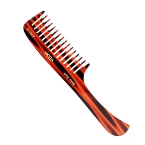 Vega Tortoise Shell Pattern Large Sized Step Grooming Hair Comb,Handmade, (India's No.1* Hair Comb Brand)For Men and Women, (HMC-75)