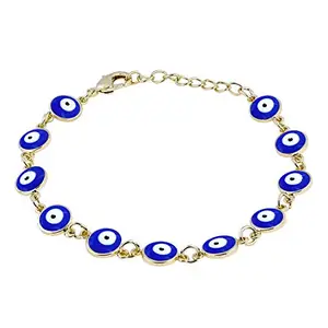 ZIVOM® Turkish Blue Evil Eye Nazariya Lucky 18K Gold Bracelet for Women