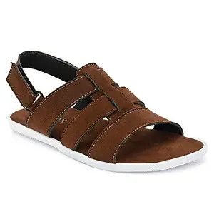 Zidax Men Brown Suede Sandals - UK9