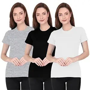 THE BLAZZE 1019 Women's Regular T-Shirts for Women Combo (X-Large, Combo_03)