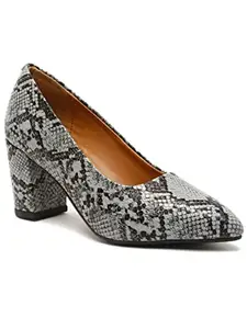 Bruno Manetti Women's Grey Slipon Pointed Toe Back Close Comfort Pump Heels