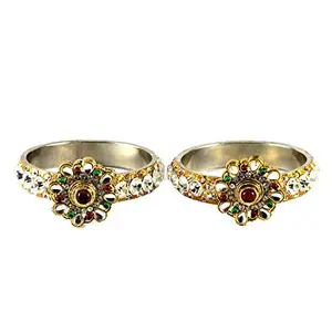 MAYA FASHION white Stone Brass Bangle Elegant Extra Large Size Bangle | Perfect Fit for Plus Size banglesTrendy and Comfortable Fit for woman and girls | (Sku-ban1472)