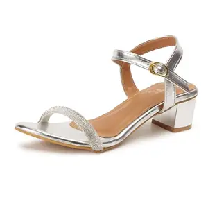 Vendoz Women Silver Party Wedding Heels for Bridal