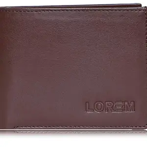 LOREM Brown Men New Attractive Design Artificial Leather Wallet | Stylish Artificial Leather Wallet for Mens | Genuine Artificial Leather Mens Wallet (Fz-Wl14)