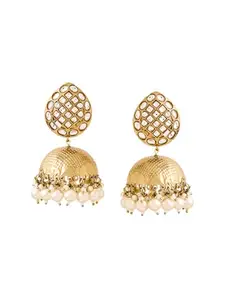 Yellow Chimes Jhumka Earrings for Women | Traditional Gold Plated Jhumkas | Gold Jhumka Earrings with Hanging Pearls | Birthday Gift for Girls & Women Anniversary Gift for Wife