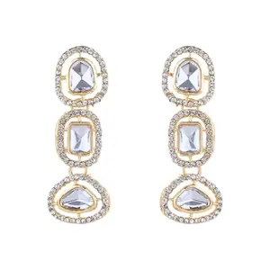 I Jewels Latest Fashion Stylish Contemporary Stud Drop Earring For Women (E3241W)