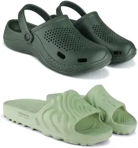 BERSACHE Extra Soft Classic Casual Flip Flops for Men with Regular wear | Ultra Soft & Flexibility Technology | Z-Combo(Flip)-6068-6049 Multicolor