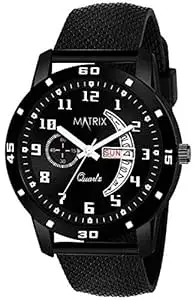 Matrix Analog Day & Date Display Wrist Watch for Men & Boys