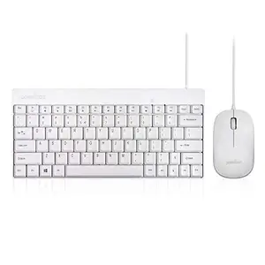 Perixx PERIDUO-212W, Wired Mini Keyboard and Mouse Set, USB Connection, White
