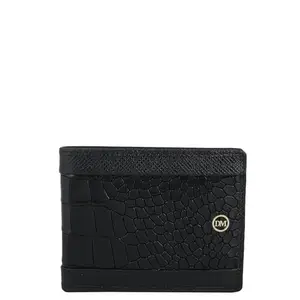 Da Milano RFID Protected Leather Wallet for Men with Card Slot - Black
