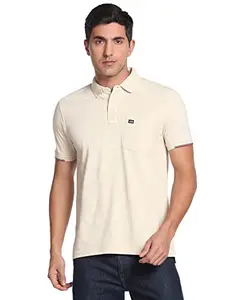 Arrow Men's Regular Fit Polo Shirt (ASAFTS3500_Beige