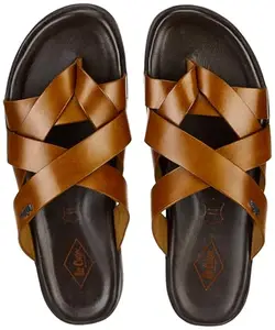 Lee Cooper Men's LC6349C Leather Sandal_LC6349C_Tan_45