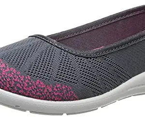 Walkaroo Ladies Life Style Belly Shoes,Dark Grey Pink,05 [GY3402]