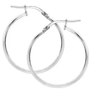 Silver-Plated Oxidized Hoop Earrings for Girls and Women, 20 Earrings (10 Pairs)
