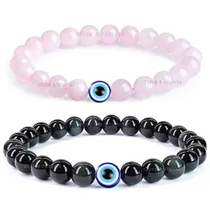 Crystal Bracelets Multi Layer Glass Beads Couple-bracelet set of 2 piece