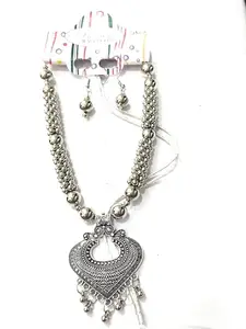 Oxidised necklace with earring