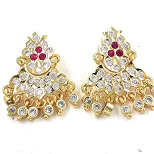 Anujeet Fashion Hub Anujeet Fashion 2014 Latest Stylish Gold Plated Fashion Jewellery Traditional Covering 5 metal Impon AD Stone Fancy Dangler Earrings for Women & Girls
