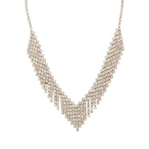 Accessorize London Women Gold Diamante Collar Necklace