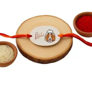 Raavi colors Adjustable & Comfortable Puppy Rakhi for Dog Brother