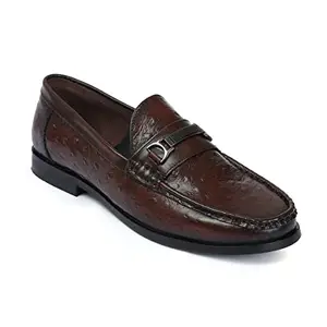 Zoom Shoes Men's Genuine Leather Formal Shoes for Office/Casual Wear Dress Shoes Shoes for Men AS1125 Brown