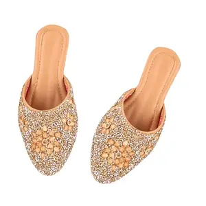 Women's Ethnic Traditional Slip-On Flats Cushioned Trendy for Comfort | Comfortable & Stylish for Girls & Women AREEB Essentials_5_Beach_8