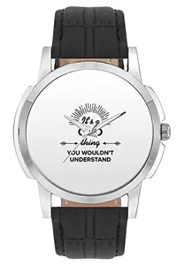 BIGOWL Wrist Watch for Men - It's a Coo Thing You Won't Get It | Best COO Gift - Analog Men's and Boy's Unique Quartz Leather Band Round Designer dial Watch