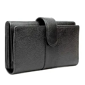 REEDOM FASHION Genuine Leather Women Evening/Party, Travel, Ethnic, Casual, Trendy, Formal Black Genuine Leather Wallet (4 Card Slots) (Black) (RF4662)