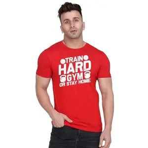 Fashions Love Men Cotton Half Sleeve Round Neck Stylish Mens Casual Wear Pain is Weakness Quotes Creative Graphics Printed Printed T Shirt HSRR-4140-L Black